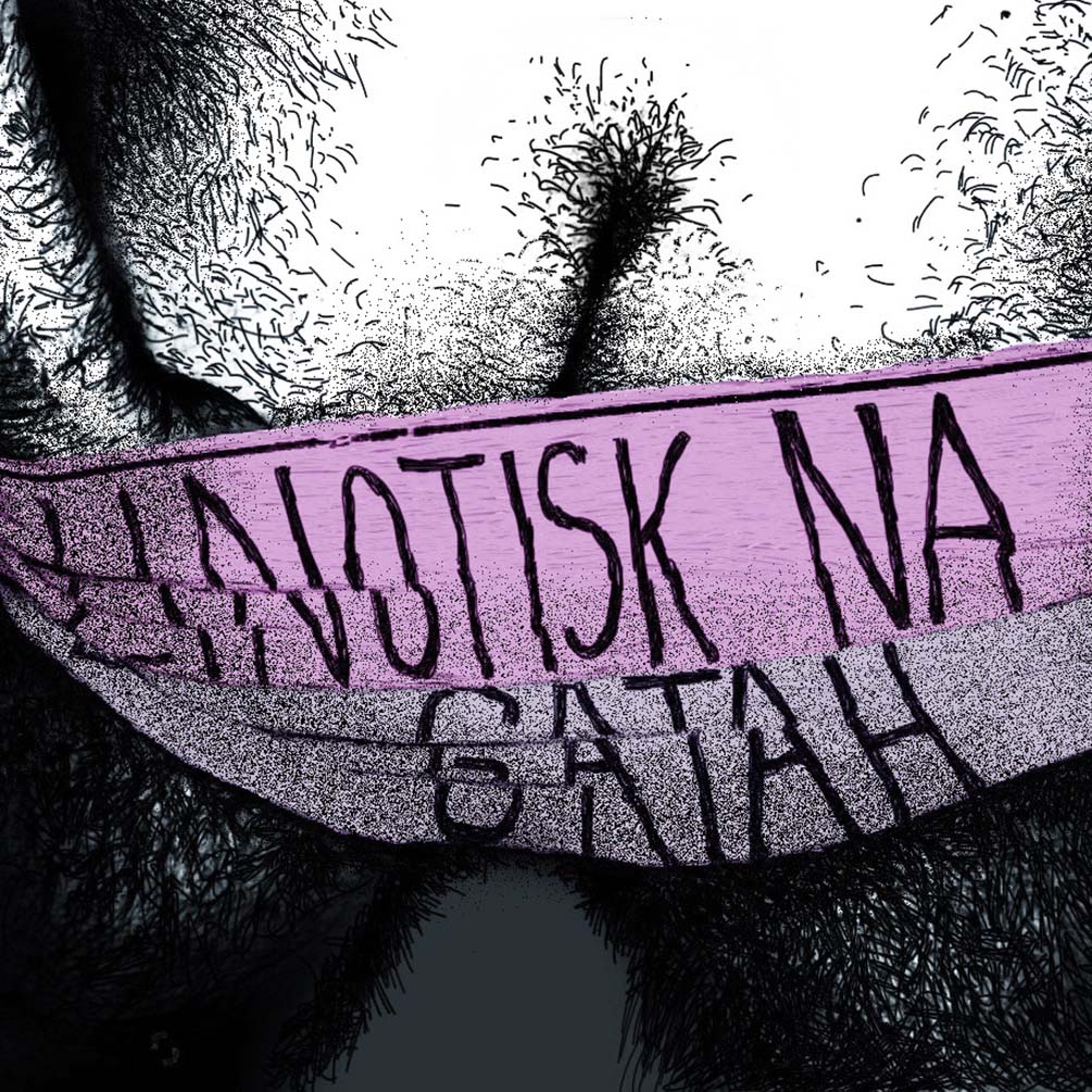 Naslovnica likovne delavnice - Linotisk na gatah.