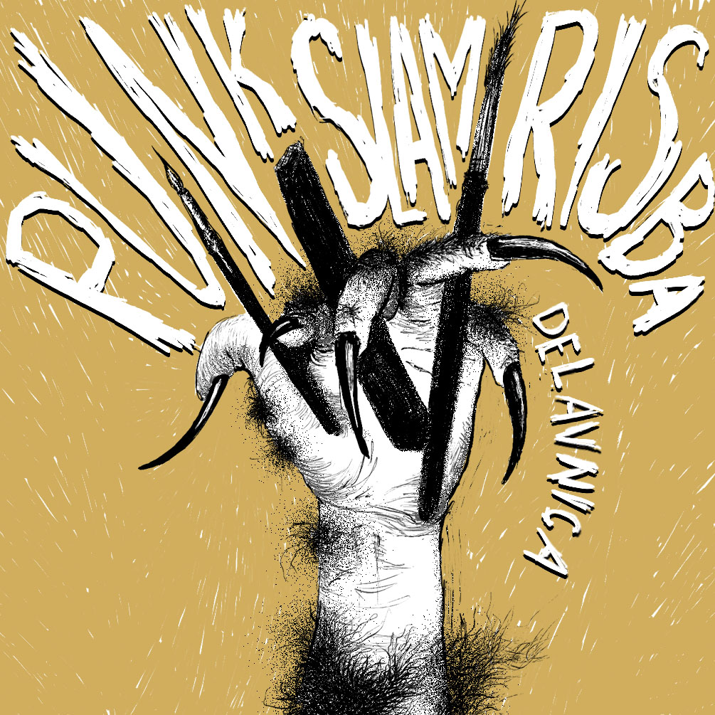 Naslovnica likovne delavnice - Punk slam risba.